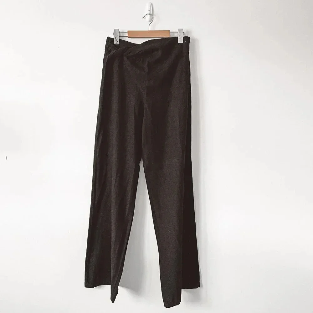 Zara Knotted Linen Blend Pareo Pants Black NWT Size Medium